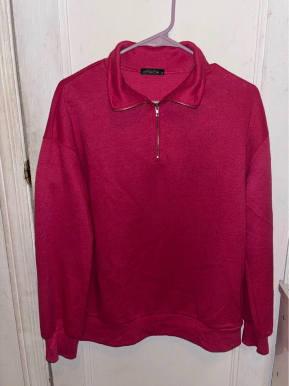Women’s Half-Zip Pullover Sweater - Hot Pink